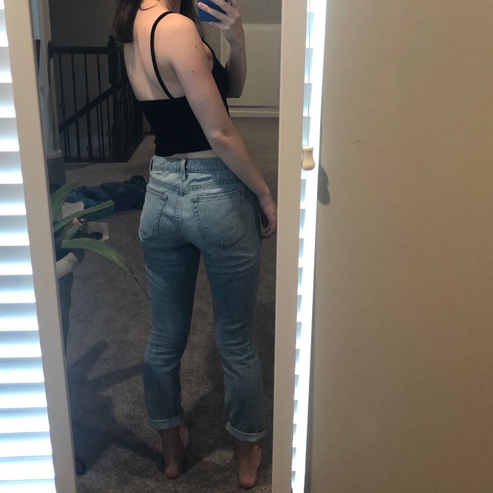 Gap low rise light wash boyfriend jeans
